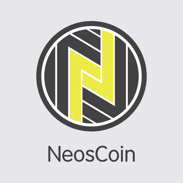 Neoscoin mince kryptoměn. Ikona webové vektorové Neos. — Stockový vektor