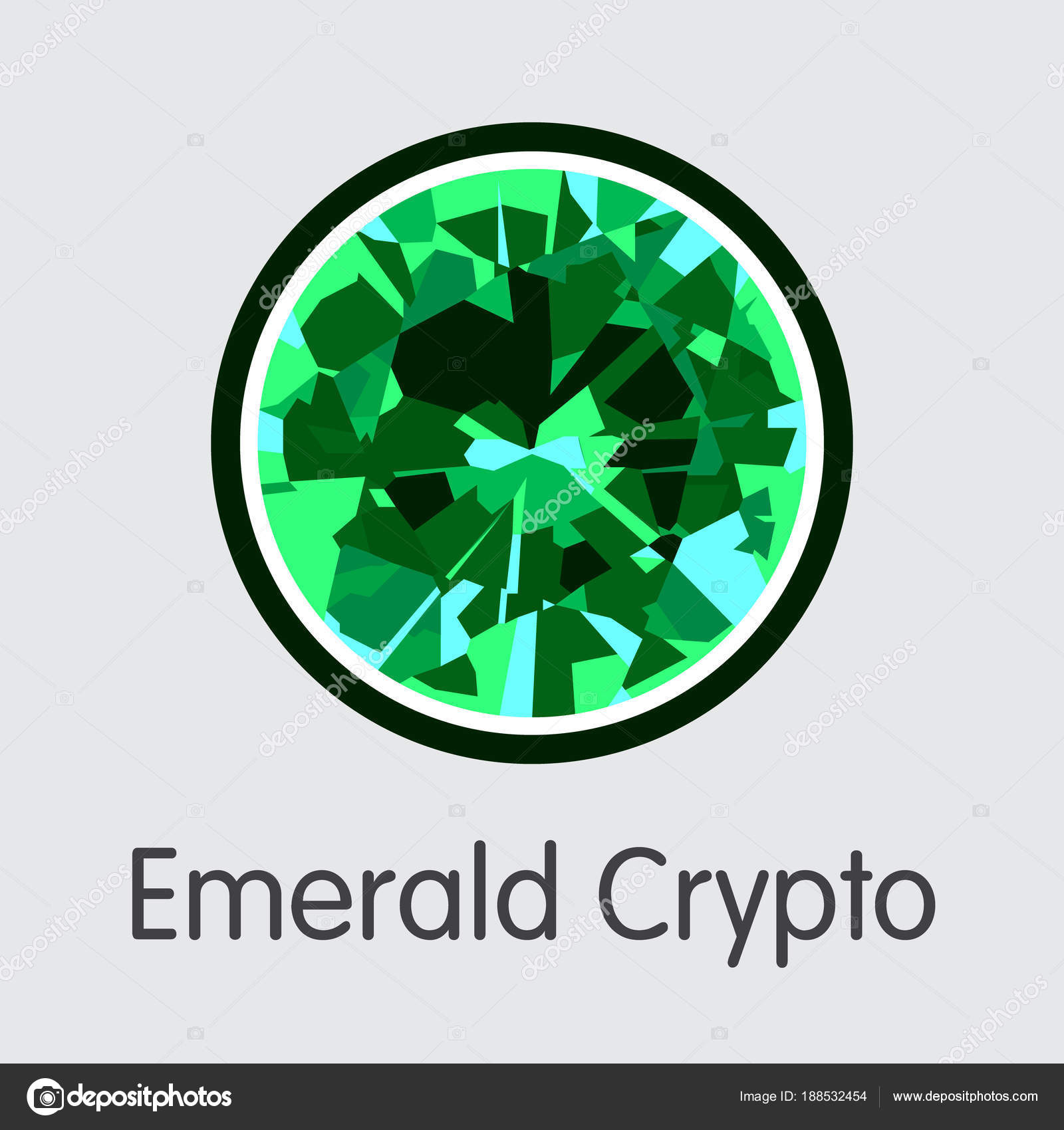 Emerald Crypto - Crypto valutasymbool munt. stockvector door ©tashatuvango  188532454