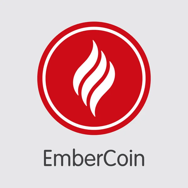 Embercoin Cryptocurrency - Vector Web Icon. — Stockvector