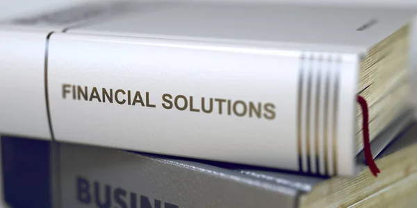 Título do livro de Soluções Financeiras. 3d — Fotografia de Stock