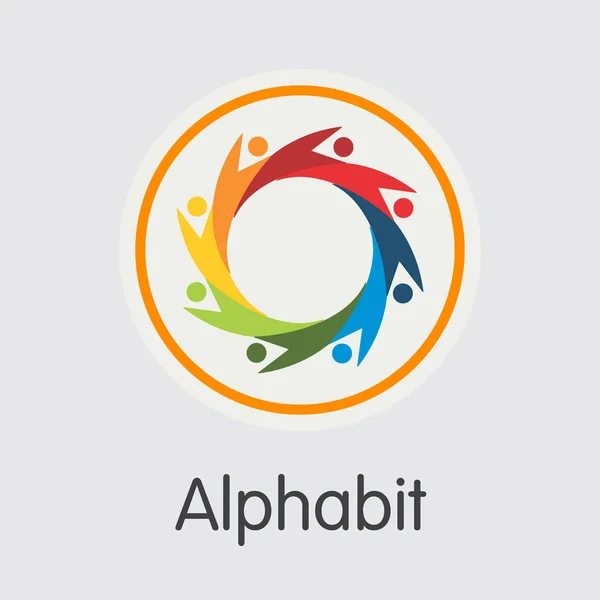 Alphabit Blockchain kryptowaluta - wektor znak ikona. — Wektor stockowy