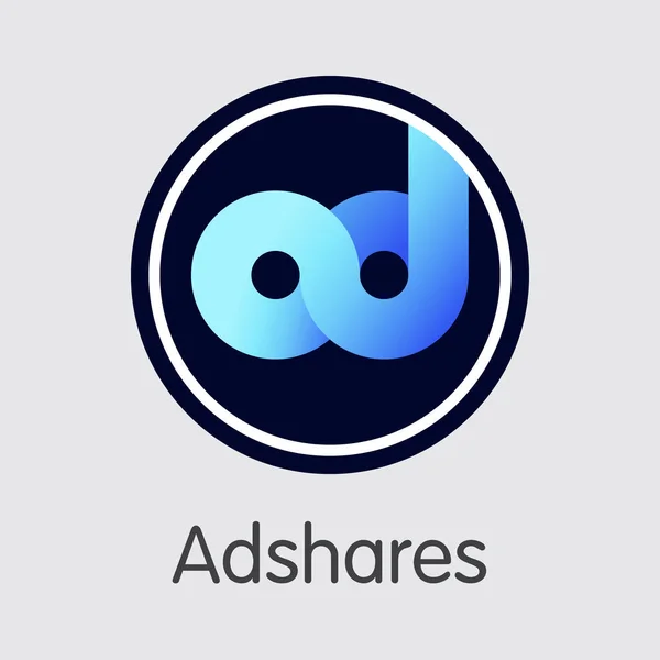 Adshares Moneda virtual - Icono de signo vectorial . — Vector de stock