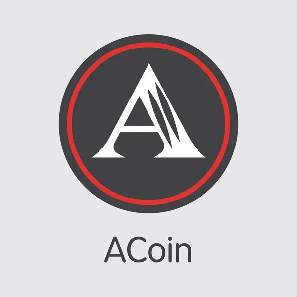 Acoin Blockchain Cryptocurrency - Vector grafisch symbool. — Stockvector
