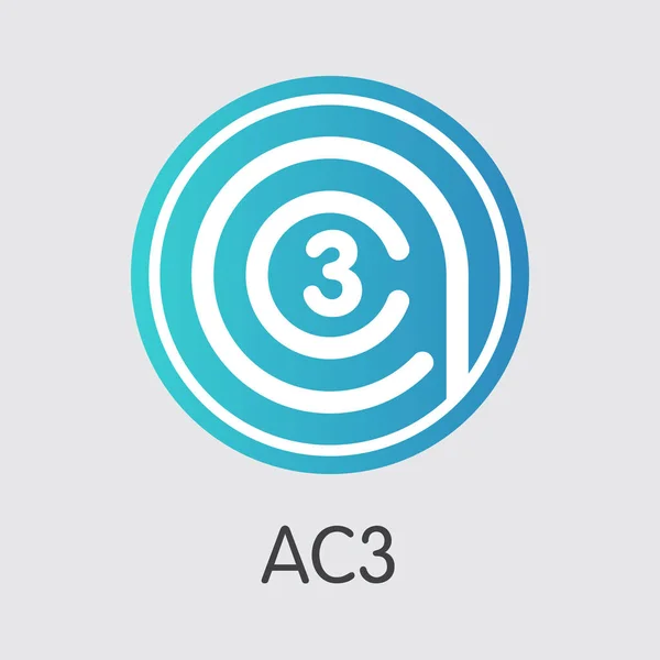 AC3 κρυπτογράφησης νόμισμα. Ac3 διανυσματικό γραφικό σύμβολο. — Διανυσματικό Αρχείο