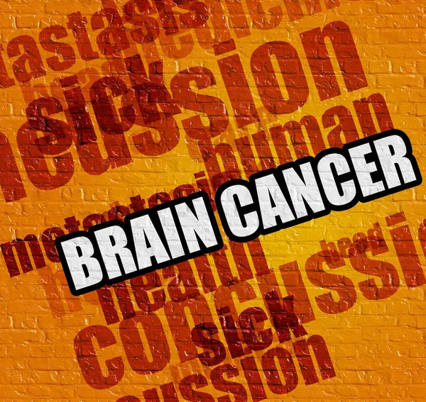 Healthcare concept: Brain Cancer on the Yellow Brickwall . — Stock Photo, Image