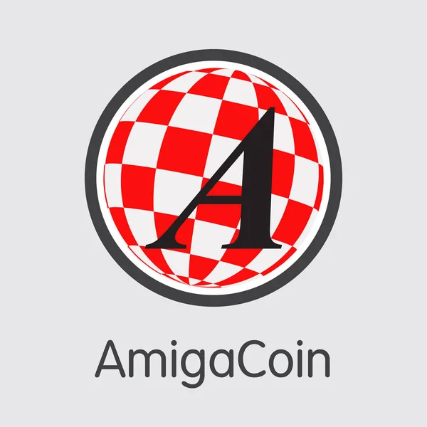 Amigacoin kryptovaluta mynt. Vektor Symbol för Aga. — Stock vektor