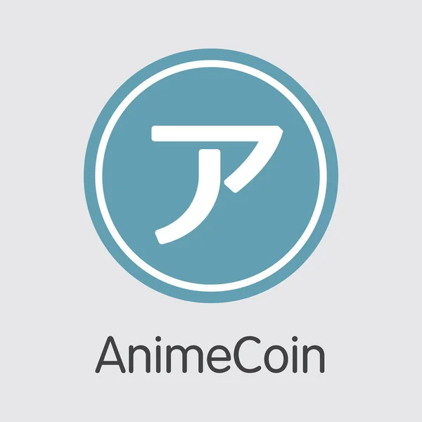 Animecoin Crypto valuta - Vector Pictogram symbool. — Stockvector