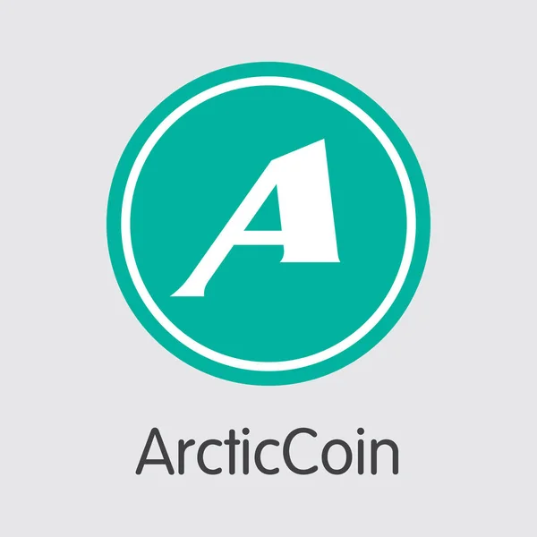 Arcticcoin virtuele valuta munt. Vector afbeelding van de munt van Acc. — Stockvector