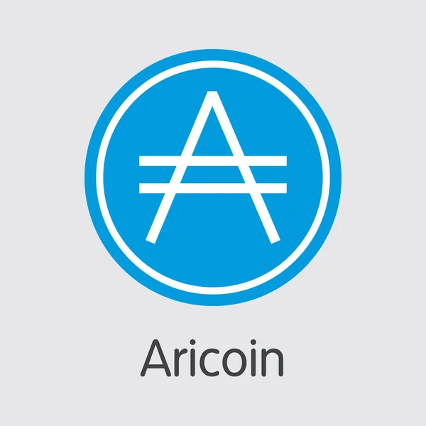 Aricoin Blockchain Cryptocurrency. Vector Ari Web Icon. — Stockvector