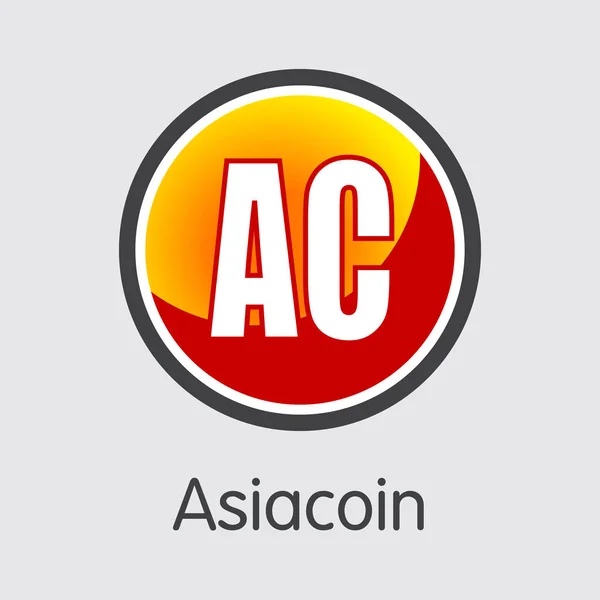 Asiacoin-Blockchain Cryptocurrency 표시 아이콘. — 스톡 벡터