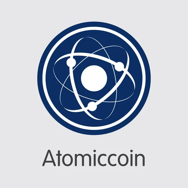 Atomiccoin - Blockchain κρυπτονόμισμα χρωματιστό λογότυπο. — Διανυσματικό Αρχείο