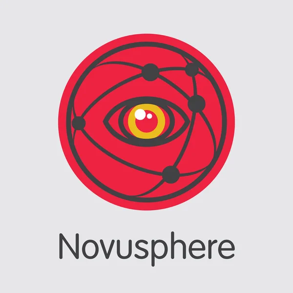 Novusphere ψηφιακό νόμισμα - διάνυσμα γραφικό σύμβολο. — Διανυσματικό Αρχείο