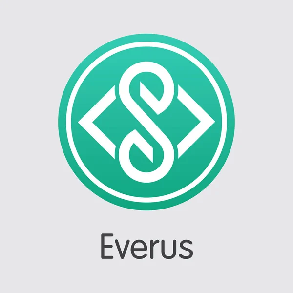 Everus - titkosítási valuta elem. — Stock Vector
