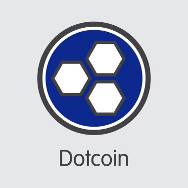 Dotcoin şifreleme Döviz Alım - vektör çizim.