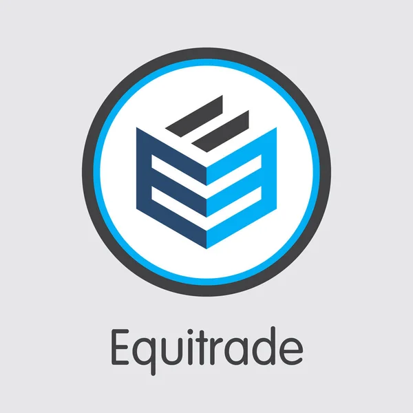 Equitrade Moeda Virtual. Logotipo do Vector EQT . — Vetor de Stock