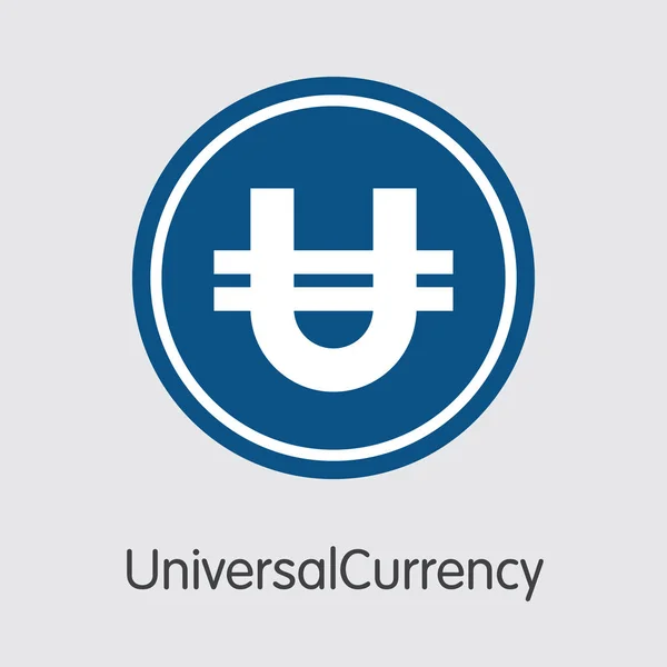 Universalcurrency - Crypto νόμισμα εικονίδιο "υπογραφή". — Διανυσματικό Αρχείο