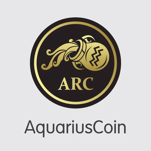Aquariuscoin Digital Currency - Vector Coin Symbol. — Stock Vector