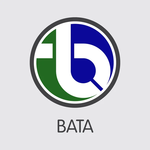 Moneda virtual de Bata. Símbolo vectorial de BTA . — Vector de stock