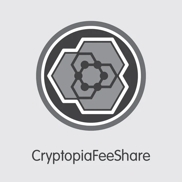 Cryptopiafeeshare - virtuele valutasymbool. — Stockvector