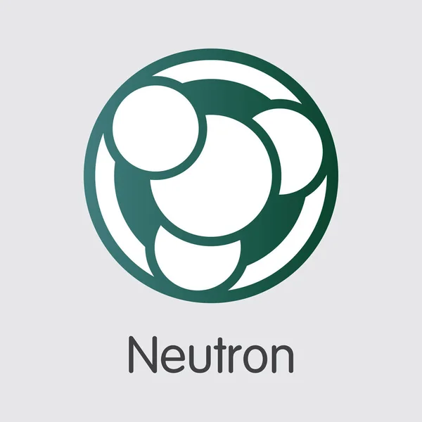 Neutron - Blockchain Cryptocurrency Pittogramma . — Vettoriale Stock