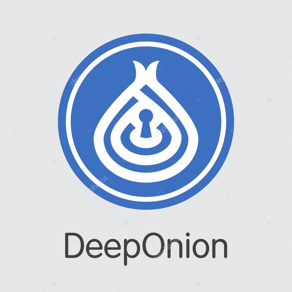 Deeponion Crypto Currency - Vector Pictogram Symbol.