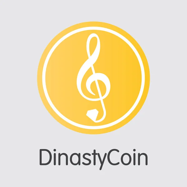 Dinastycoin Kripto para birimi. Vektör Dcy sikke resim. — Stok Vektör