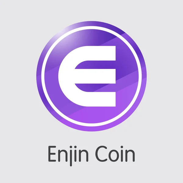 Enjin Coin digitale valuta Coin. Vector Icon van Enj. — Stockvector