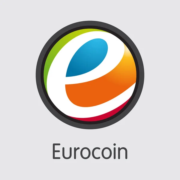 Eurocoin - cryptografische valuta gekleurd Logo. — Stockvector