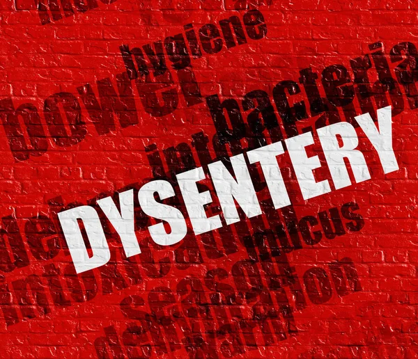 Concept de santé : Dysenterie sur le mur rouge  . — Photo