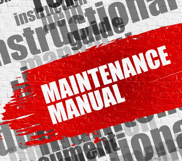 Maintenance Manual on the Brick Wall. — Stock Photo, Image