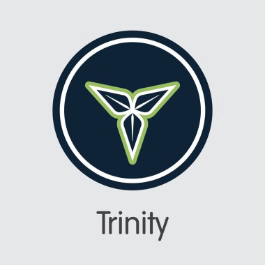 Trinity Cryptocurrency. Vektör Tty Web simgesi.