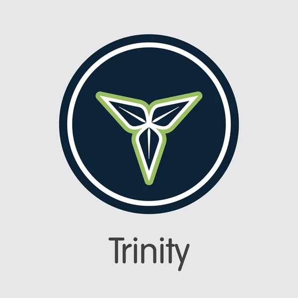 Trinity Cryptocurrency. Vector Tty Web Icon. — Stockvector