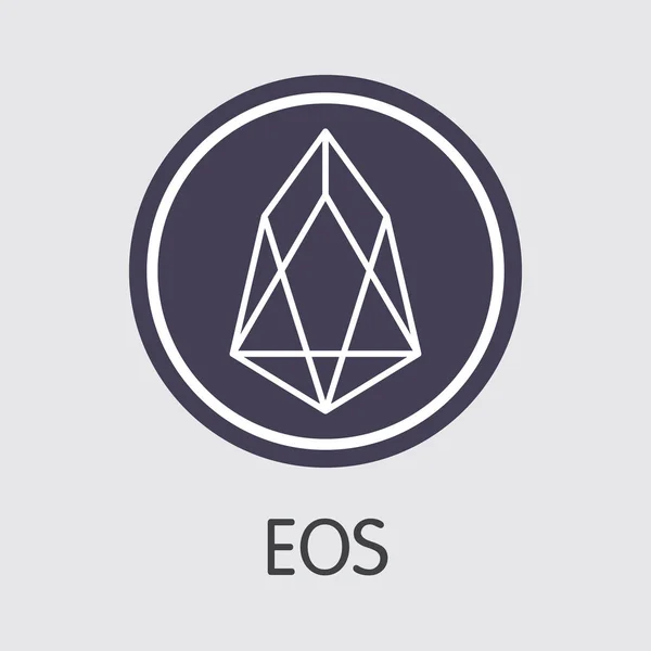 EOS digitale valuta - munt vectorillustratie. — Stockvector