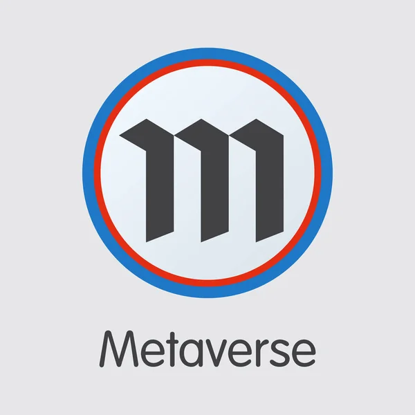 Metaverse - Symbol piktogram šifrovací měny. — Stockový vektor