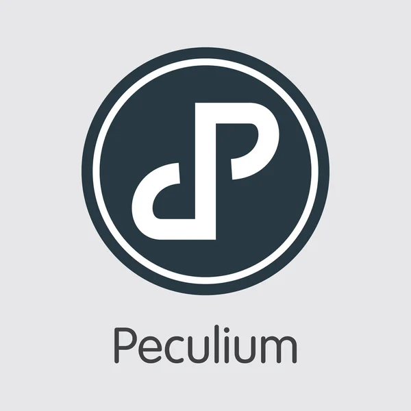 Peculium Cryptographic Currency - Vector Sign Icon. — Stock Vector