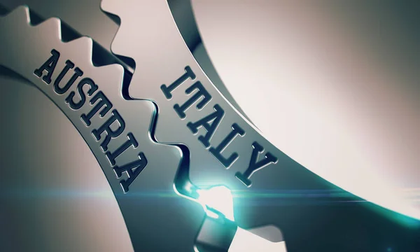 Italie Autriche - Mécanisme des engrenages métalliques. 3D . — Photo