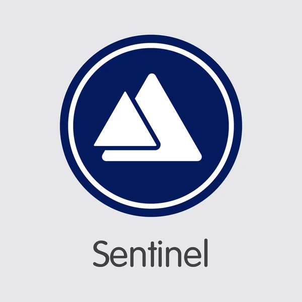 Sentinel Cryptocurrency - Icona segno vettoriale . — Vettoriale Stock