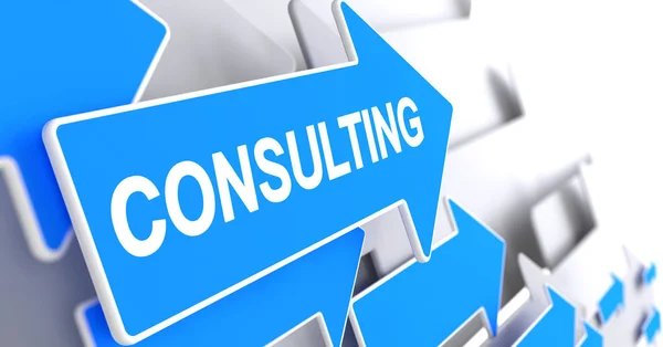 Consulting - Inscription on the Blue Arrow. 3D. — Stock Photo, Image