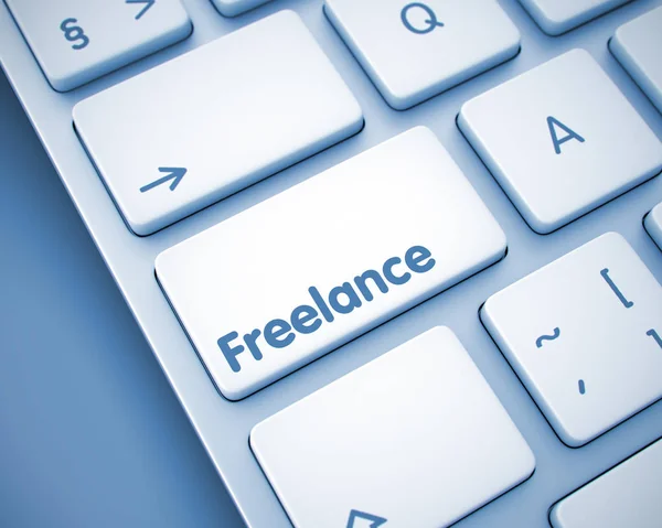 Freelance - Mensaje en la tecla del teclado. 3D . — Foto de Stock