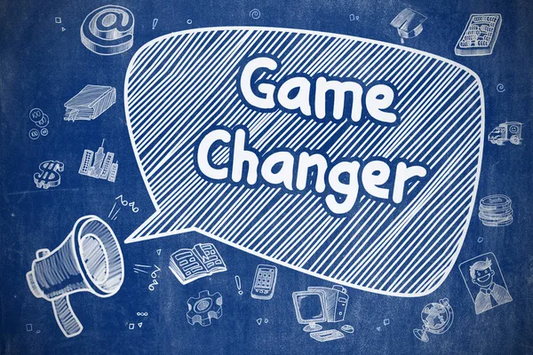 Game Changer - Illustration dessinée à la main sur tableau bleu . — Photo