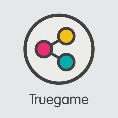 Truegame sanal para madeni para. Tgame vektör simgesi.