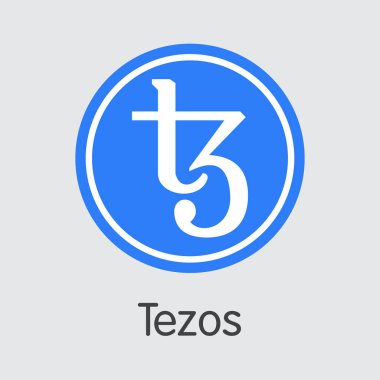 Tezos dijital para birimi. Vektör Xtz renkli Logo.