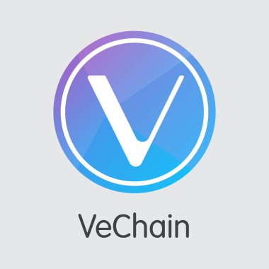 Vechain Cryptocurrency - renkli Logo vektör.