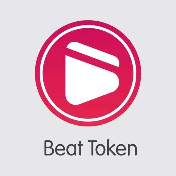 Schlagen symbolische virtuelle Währung Münze. Vektor-Logo von Beat. — Stockvektor