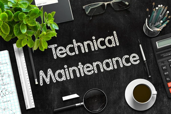 Black Chalkboard with Technical Maintenance. 3D Rendering. — Stock Photo, Image