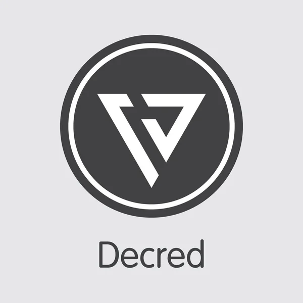 Moneda Criptográfica Decred. Icono vectorial del DCR . — Vector de stock