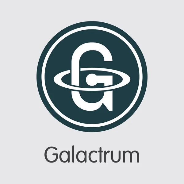 Galactrum - Blockchain Cryptocurrency simgesi. — Stok Vektör