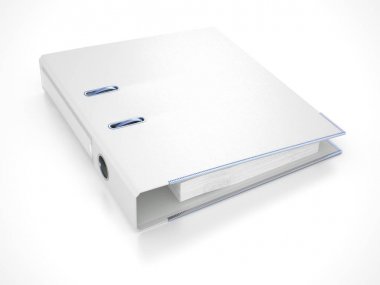 Beyaz klasör üzerinde beyaz izole. 3D.