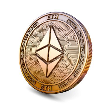 Ethereum - Cryptocurrency madeni para. 3D render