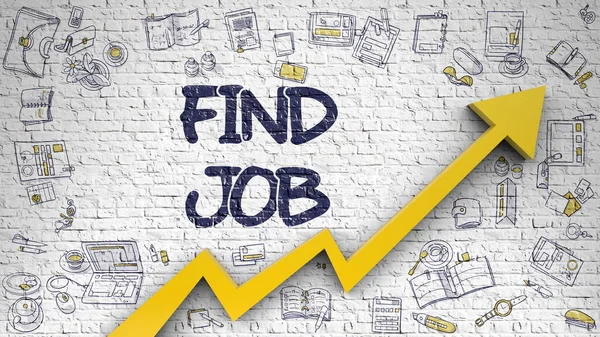 Find Job Drawn on White Brickwall. — Stock Photo, Image